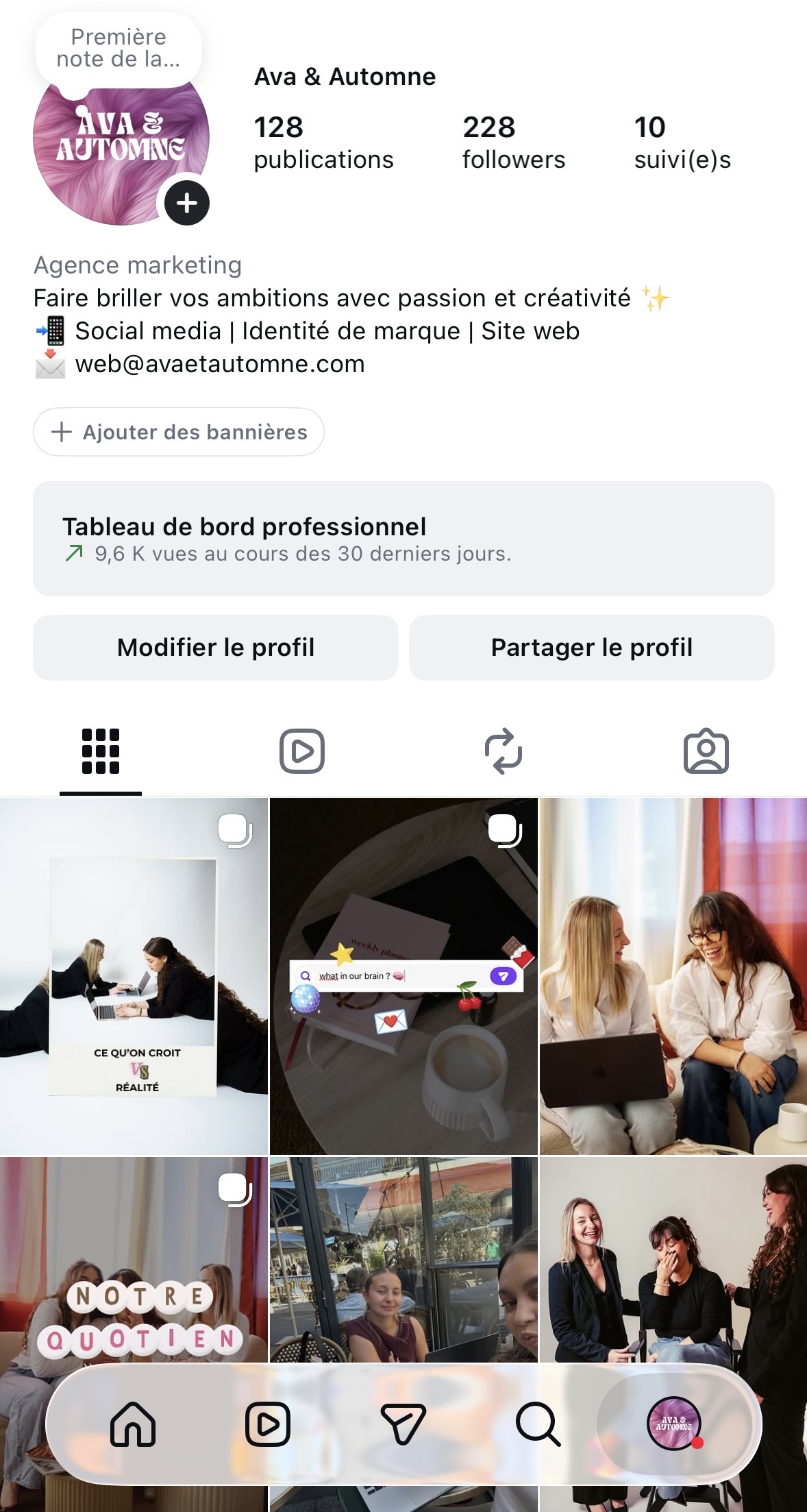 Social media Ava et Automne
