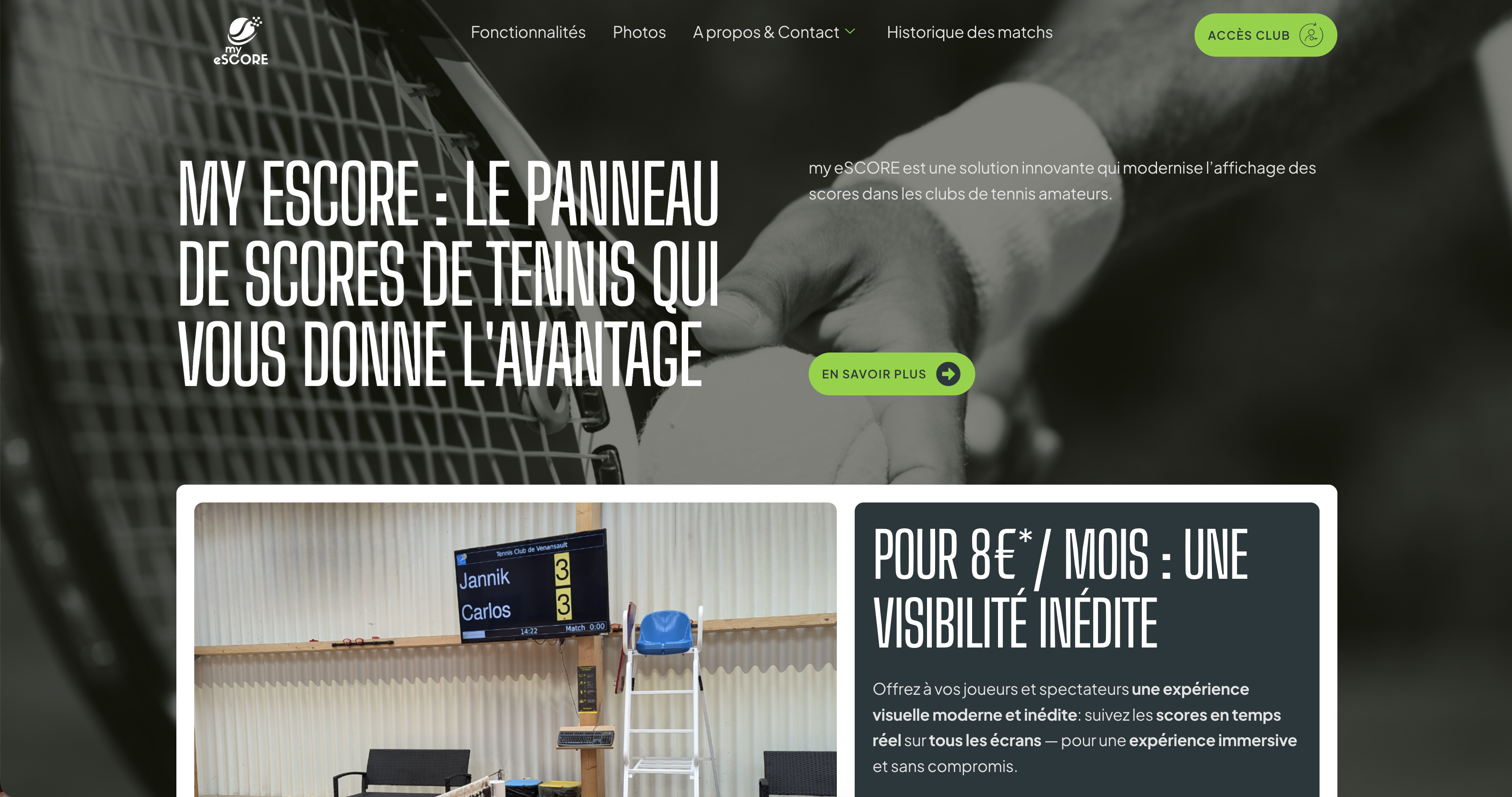 Site internet MyEscore