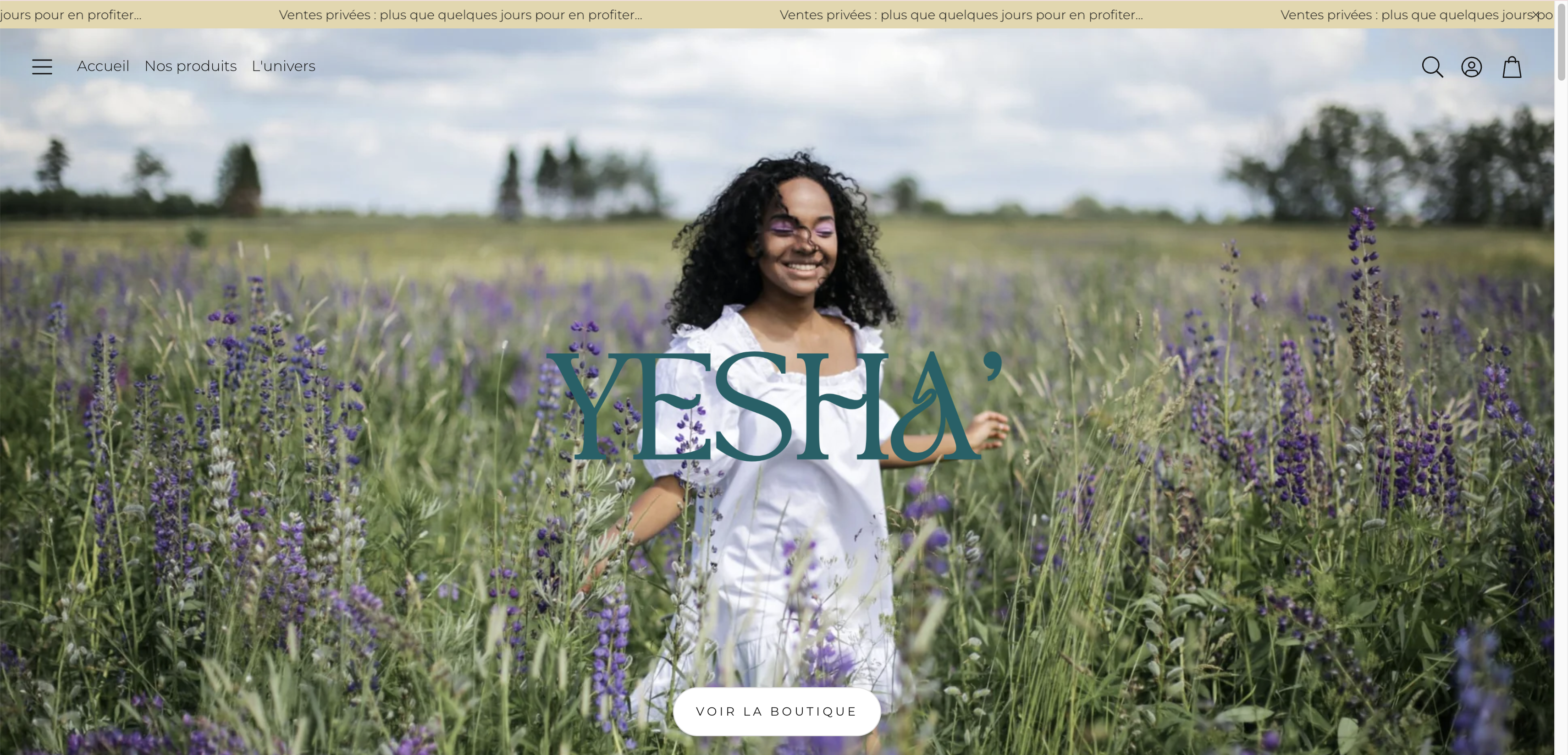 Réalisation e-commerce et création de site pour YESHA